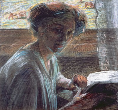 Mujer Leyendo, 1909 de Umberto Boccioni